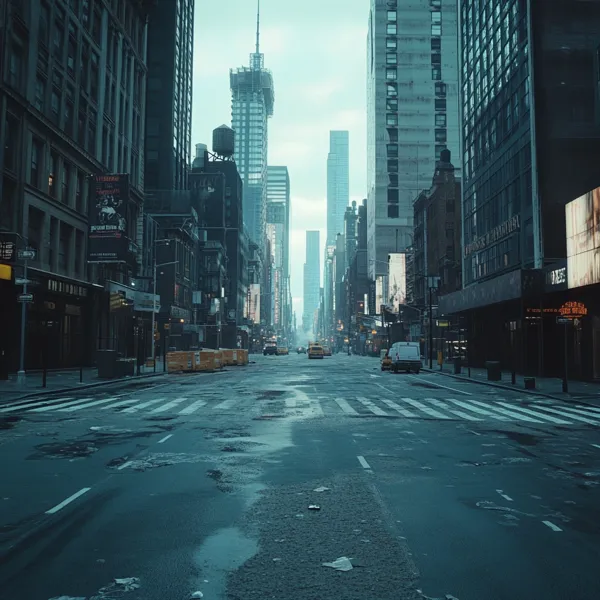 An empty New York City