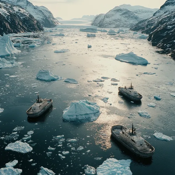 Ships in arctic ocean