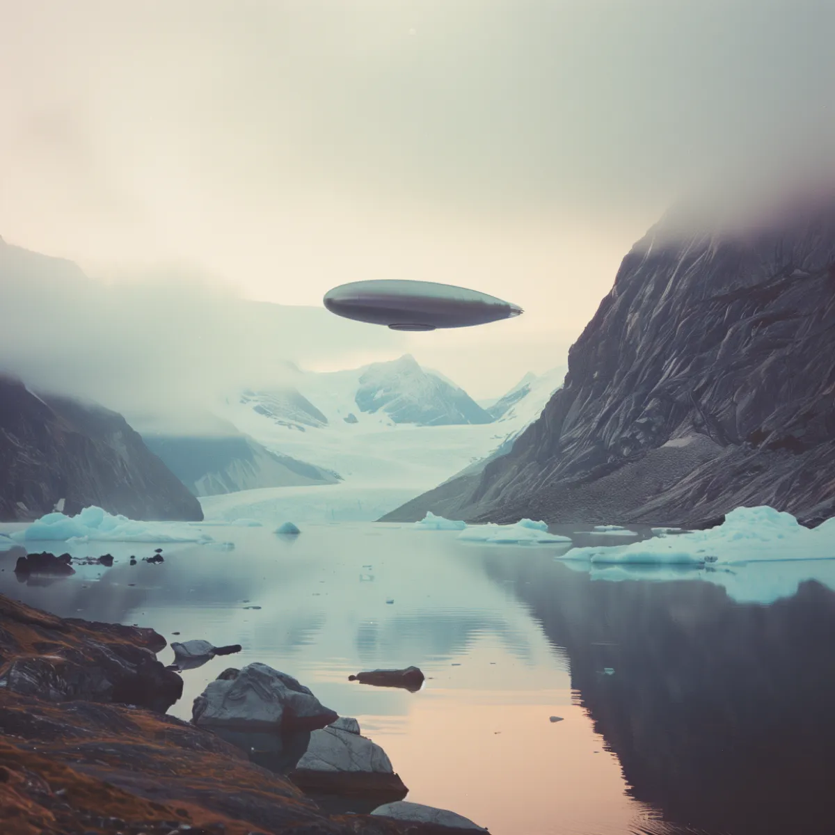 A blimp over arctic
