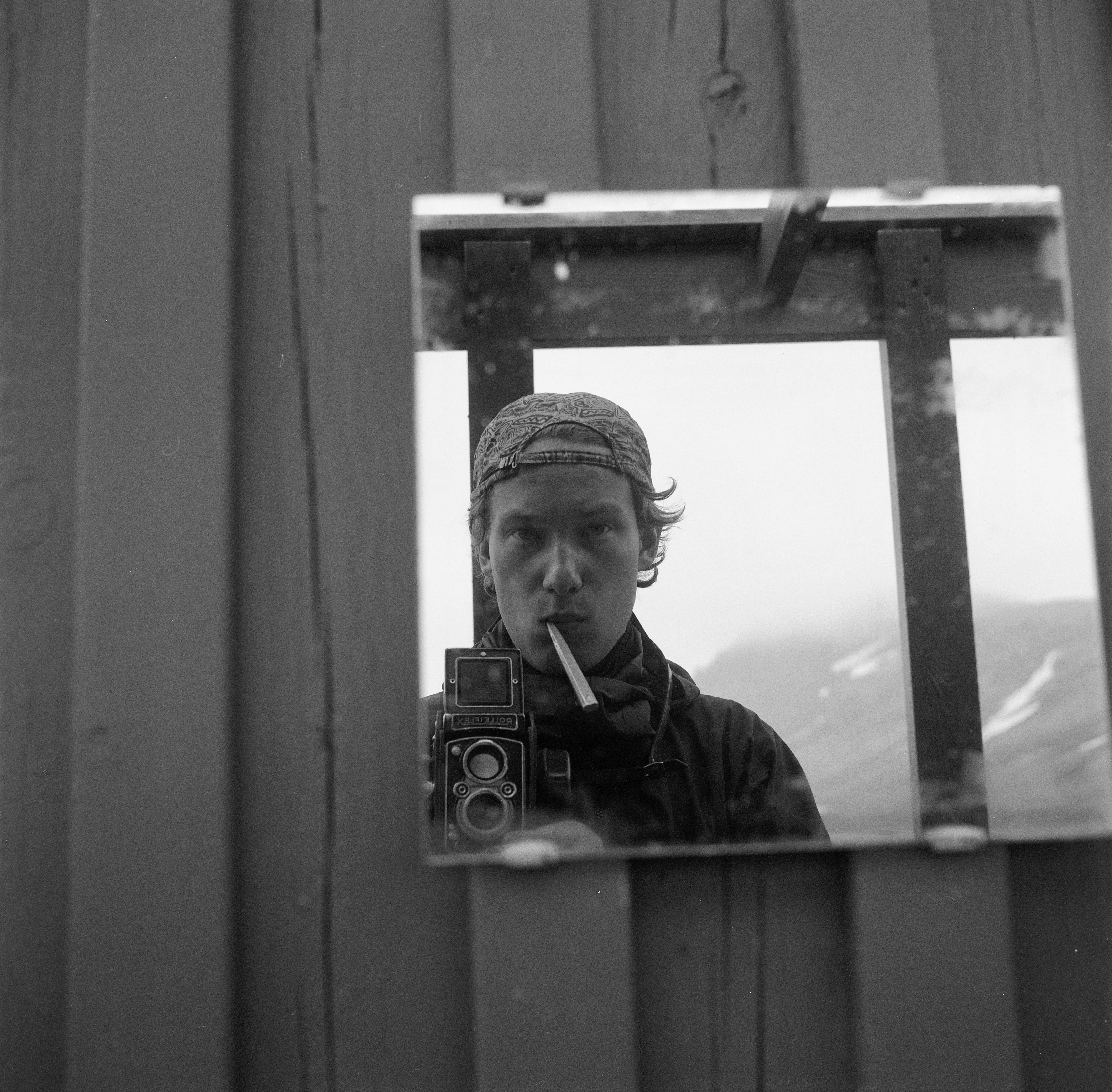 A portrait taken in mirror